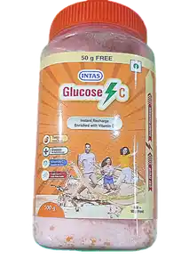 Intas Glucose C Powder Orange Flavour 450gm+50gm Free